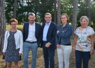 Cinq des six députés LREM élus en Maine-et-Loire, ici réunis lors de la visite de Nicolas Hulot le 7 juin dernier. Seule Anne Barrault (à gauche) n’a pas été élue (manque ici le député de Cholet Denis Masseglia).