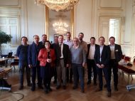 De gauche à droite : Eric Coutand (85), 5ème secrétaire adjoint (SA); Joël Limouzin (85), 3ème vice-président; François Guyot (44), secrétaire général; Christiane Lambert (49), 1ère SA; Michel Dauton (72), 4ème VP; Claude Cochonneau (72), président; Stéphane Guiouillier (53), 2ème VP; François Beaupère (49), 1er VP; Denis Laizé (49), 4ème SA; Brice Guyau (85), 3ème SA; Dominique Deniaud (44), 6ème SA et Olivier Lebert (72), 2ème SA.